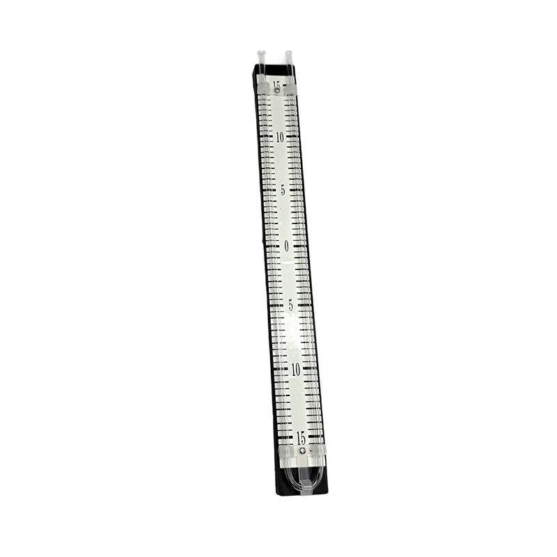 U-trubkový manometr 150-0-150 mm s červeným kapalinoměrem školní fyzikální laboratorní přístroje