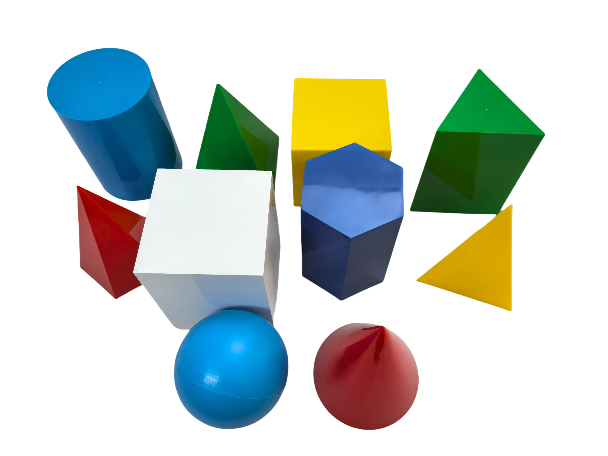 10dílná sada plastových geometrických modelů, bloky geometrických těles, sada geometrických tvarů
