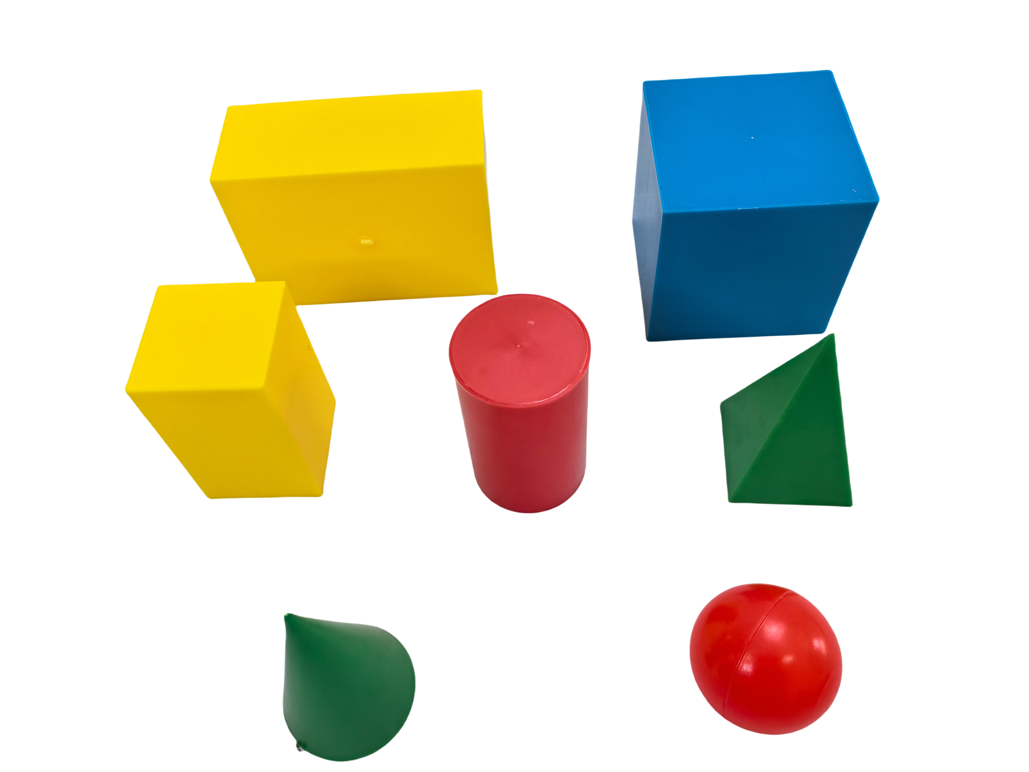 7dílná sada plastových geometrických modelů, bloky geometrických těles, sada geometrických tvarů
