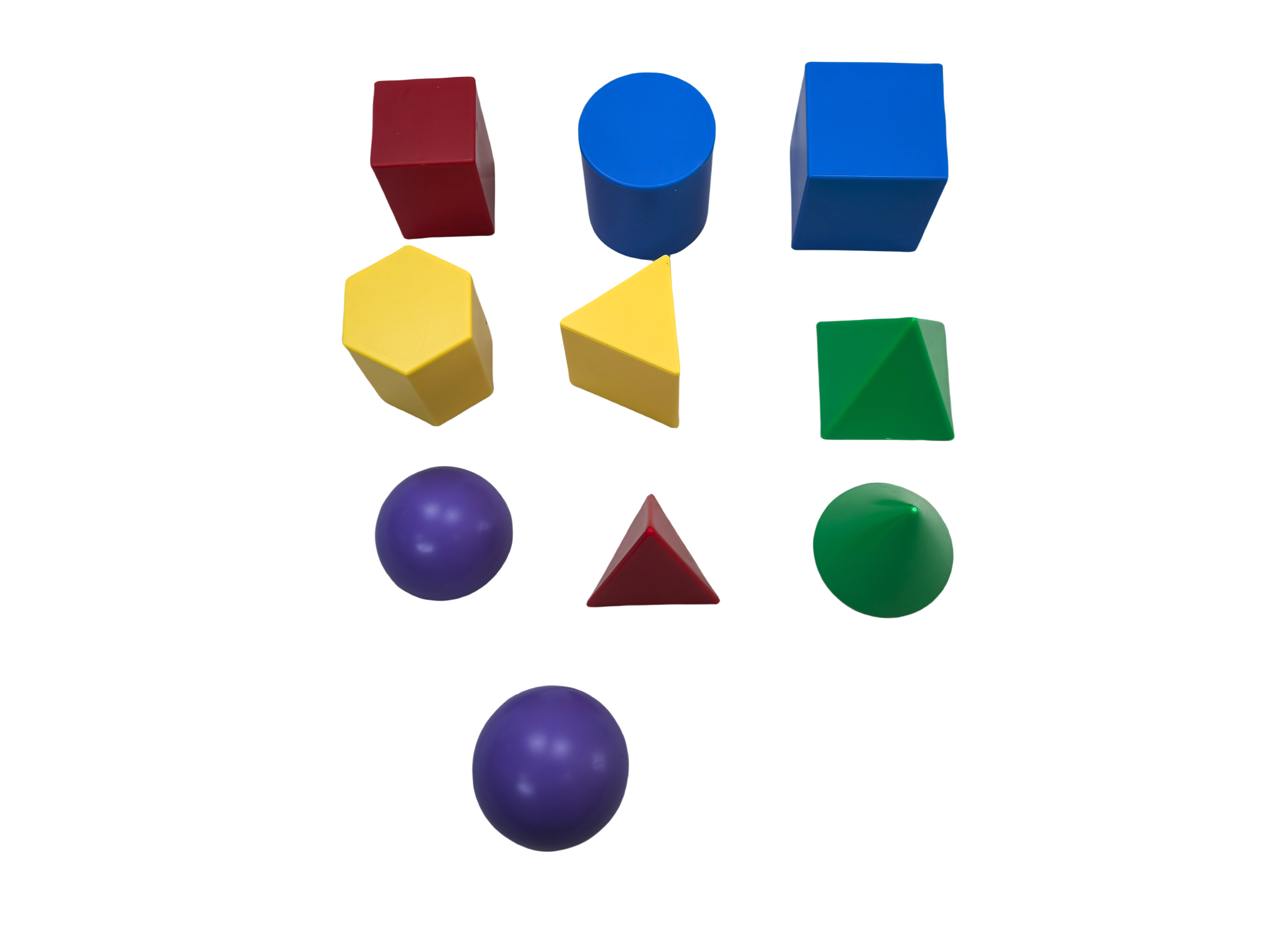 10dílná sada plastových geometrických modelů, bloky geometrických těles, sada geometrických tvarů